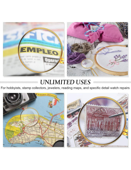 Collar Lupa 5X Yaomiao con Lente de Vidrio y Cadena 66 cm