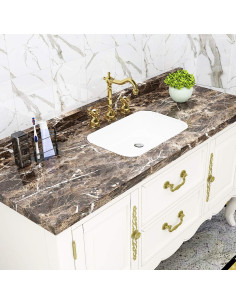 Papel Tapiz Autoadhesivo Livelynine 40cm x 10m Mármol Marrón 2