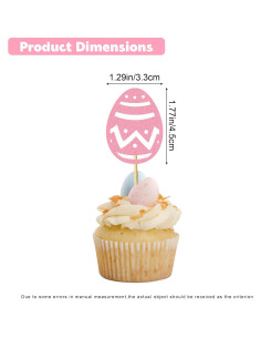 12 Adornos para Cupcakes de Pascua Heyiminy - Coloridos y Brillantes 2