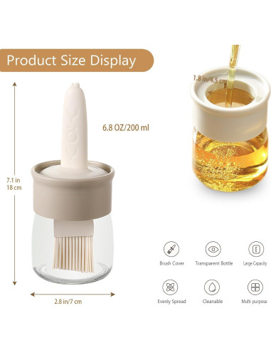 Botella Dispensadora de Aceite y Brocha Kwude 192ml