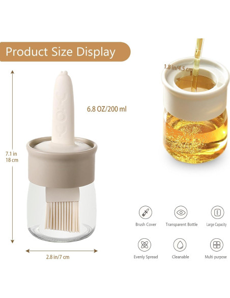 Botella Dispensadora de Aceite y Brocha Kwude 192ml