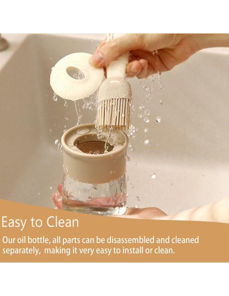 Botella Dispensadora de Aceite y Brocha Kwude 192ml