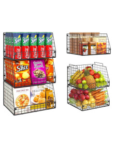 Paquete de 3 Cestas de Alambre Apilables Jakyitvi 39.1x30 cm