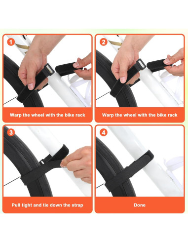 Correas para Bicicleta Tucnoeu 8 Pcs Ajustables 61cm Negro