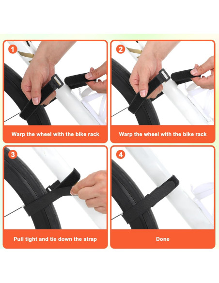 Correas para Bicicleta Tucnoeu 8 Pcs Ajustables 61cm Negro