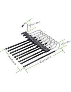 Perchas Plegables Ahorra Espacio trrcylp 2Pack 9 Capas Negro 2