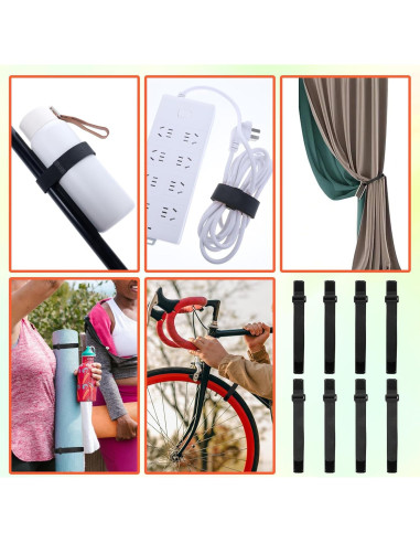 Correas para Bicicleta Tucnoeu 8 Pcs Ajustables 61cm Negro