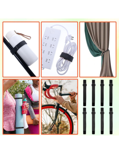 Correas para Bicicleta Tucnoeu 8 Pcs Ajustables 61cm Negro