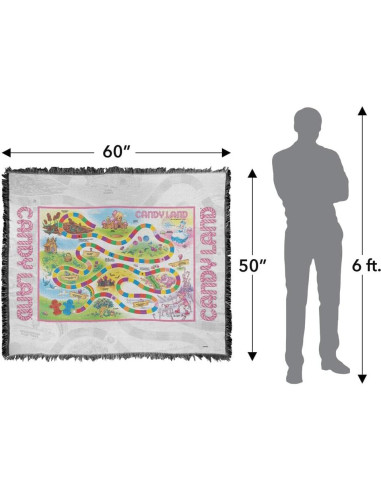 Manta de Tapiz LOGOVISION Candy Land 127x152cm con Flecos