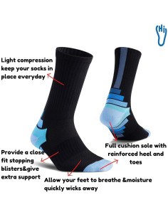 Calcetines atléticos para hombres 3 pares con soporte de arco 2