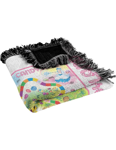 Manta de Tapiz LOGOVISION Candy Land 127x152cm con Flecos