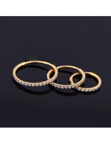 Aro Segmentado OUFER Oro 16G Acero Inoxidable 8mm