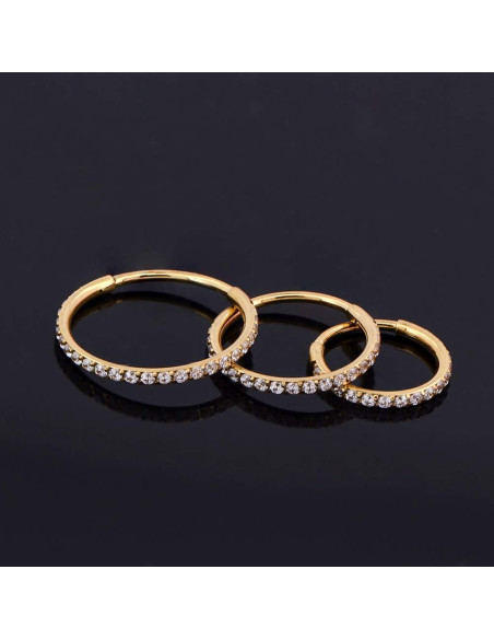 Aro Segmentado OUFER Oro 16G Acero Inoxidable 8mm Aro Segmentado OUFER Oro 16G Acero Inoxidable 8mm