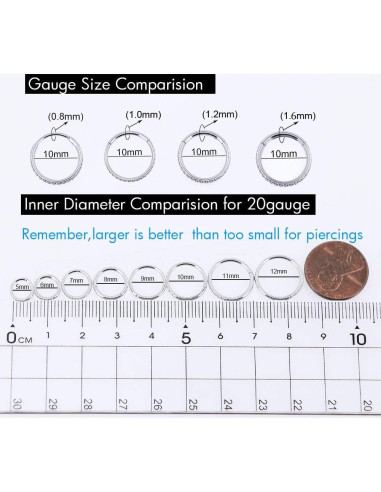 Aro Segmentado OUFER Oro 16G Acero Inoxidable 8mm