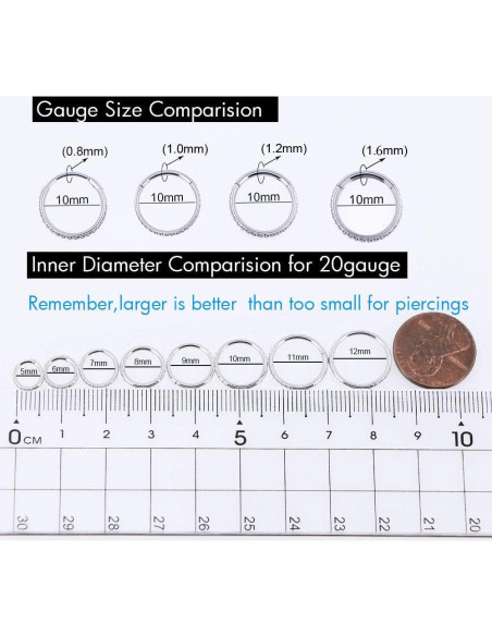 Aro Segmentado OUFER Oro 16G Acero Inoxidable 8mm Aro Segmentado OUFER Oro 16G Acero Inoxidable 8mm