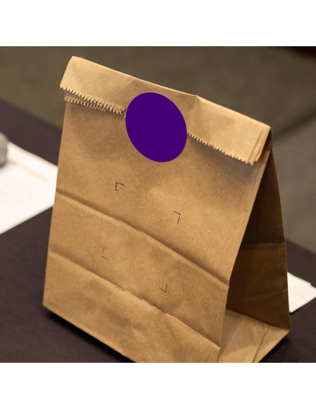 40 Etiquetas Redondas Grandes YIKIADA 10 cm Púrpura Autoadhesivas