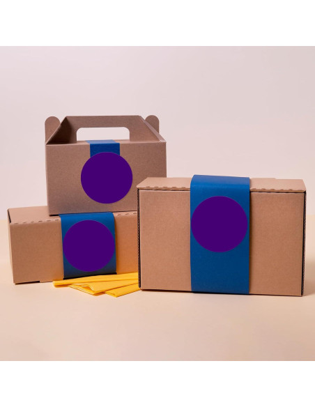 40 Etiquetas Redondas Grandes YIKIADA 10 cm Púrpura Autoadhesivas