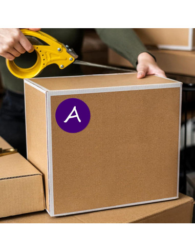 40 Etiquetas Redondas Grandes YIKIADA 10 cm Púrpura Autoadhesivas