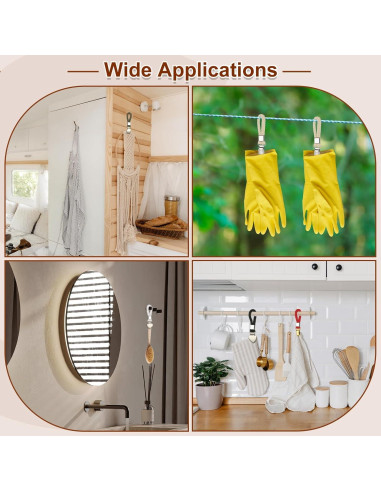 Clips para Toallas de Té PATIKIL 5 Pcs Rojo Metal y Algodón