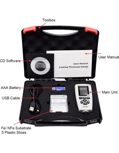 Medidor de Grosor de Pintura ERAY SR-A770 LCD Retroiluminado