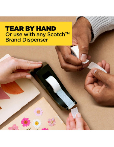 Cinta de papel Scotch translúcida 1.9 cm x 152.4 m, 2 rollos