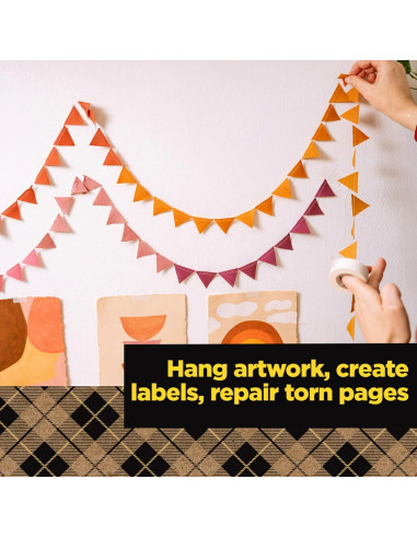 Cinta de papel Scotch translúcida 1.9 cm x 152.4 m, 2 rollos