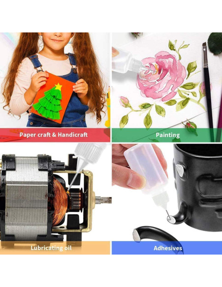 12 Botellas de Pegamento con Punta de Aguja Hulless 30ml