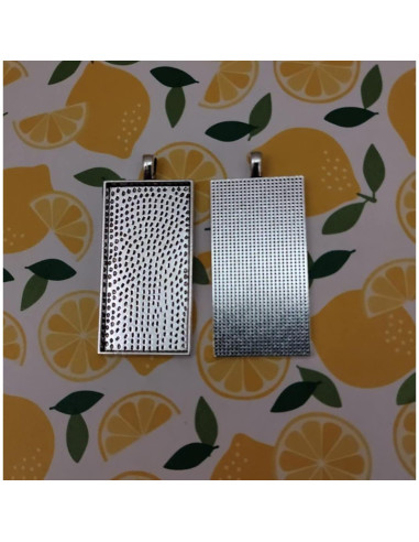 10 Bandejas de Colgante Bezel Blanco 25x50mm Plata Antigua