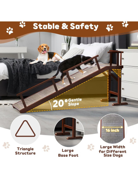 Rampa de Madera Onelike para Perros 188 cm Antideslizante