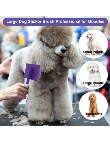 Cepillo Slicker Profesional Sebtle para Perros Grandes Morado