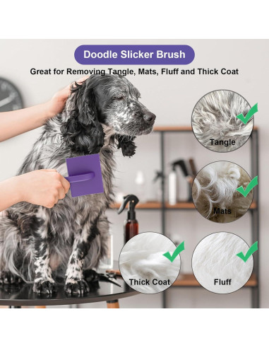Cepillo Slicker Profesional Sebtle para Perros Grandes Morado