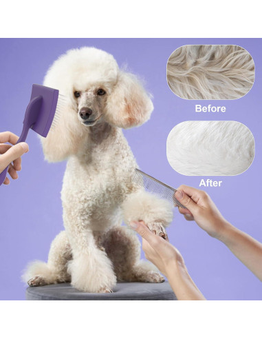 Cepillo Slicker Profesional Sebtle para Perros Grandes Morado