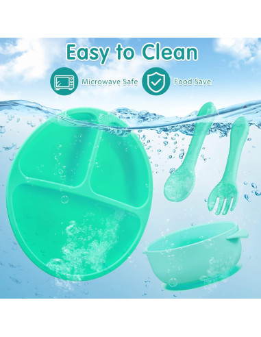 Juego de Tazones y Platos de Silicona Chengu para Bebés