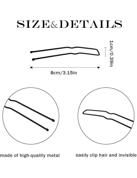 30 Pinzas para el Cabello en Forma de U Metal SHEHARUHI