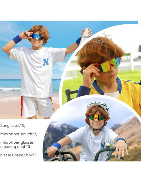 Gafas de sol deportivas KesaPlan Kids 3-12 años UV400 Gafas de sol deportivas KesaPlan Kids 3-12 años UV400