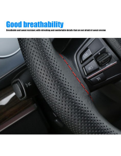 Funda de Volante de Cuero NGHEY Universal Antideslizante 2