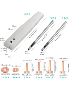 Kit de Remaches y Arandelas Aemygo 43 Piezas para Cuero 2