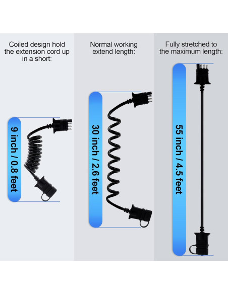 Extensión de Cable de Luz de Remolque Prutomr 4 Pines 1.37 m