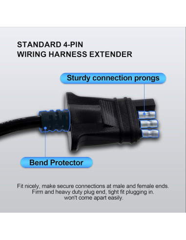 Extensión de Cable de Luz de Remolque Prutomr 4 Pines 1.37 m