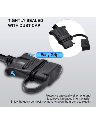 Extensión de Cable de Luz de Remolque Prutomr 4 Pines 1.37 m
