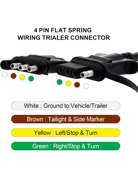 Extensión de Cable de Luz de Remolque Prutomr 4 Pines 1.37 m