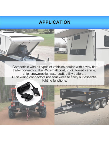 Extensión de Cable de Luz de Remolque Prutomr 4 Pines 1.37 m