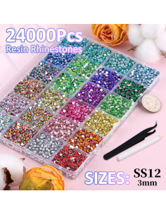 24000 Piedras de Resina Brillantes 3mm TINKRSTUFF para Manualidades 2