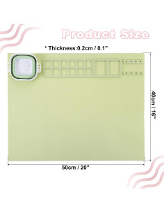 Alfombrilla de Silicona PATIKIL 51x41 cm Verde para Manualidades 2