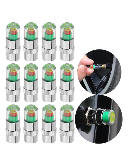 12 Tapas de Válvula de Neumáticos WedFeir con Sensor 2.4Bar