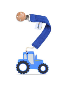 Mordedor de Silicona Alimentaria Tractor AmazingM - Azul