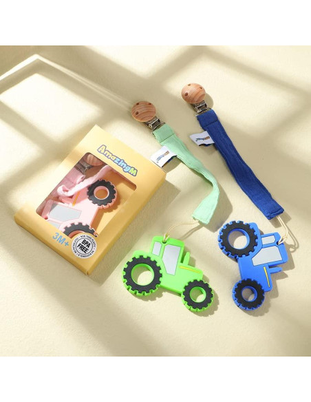 Mordedor de Silicona Alimentaria Tractor AmazingM - Azul Mordedor de Silicona Alimentaria Tractor AmazingM - Azul