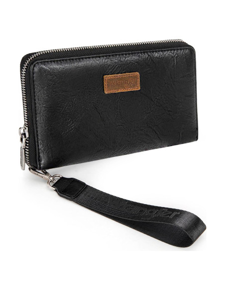 Billetera de Mujer Wrangler 119001BK Negra de Cuero Vegano Billetera de Mujer Wrangler 119001BK Negra de Cuero Vegano