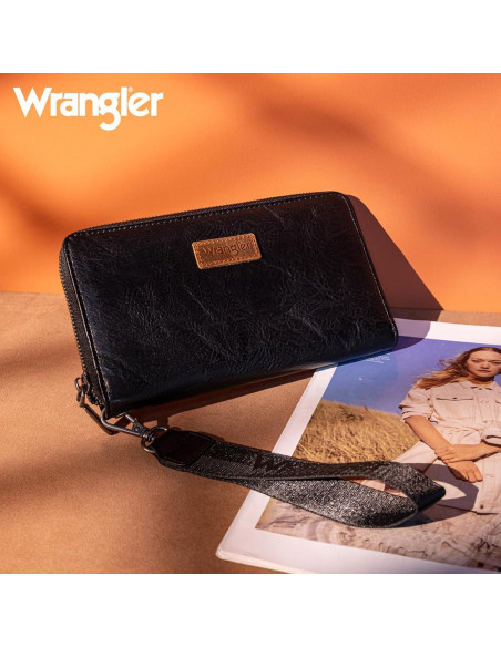 Billetera de Mujer Wrangler 119001BK Negra de Cuero Vegano Billetera de Mujer Wrangler 119001BK Negra de Cuero Vegano