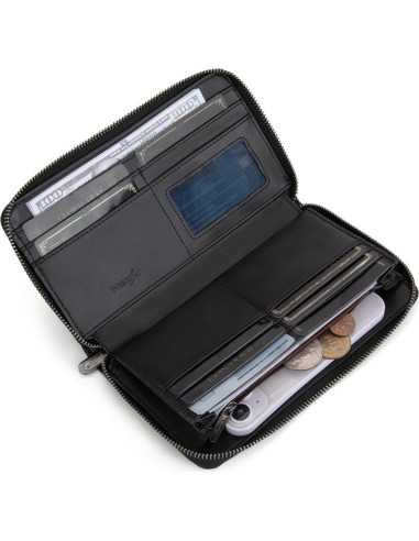 Billetera de Mujer Wrangler 119001BK Negra de Cuero Vegano